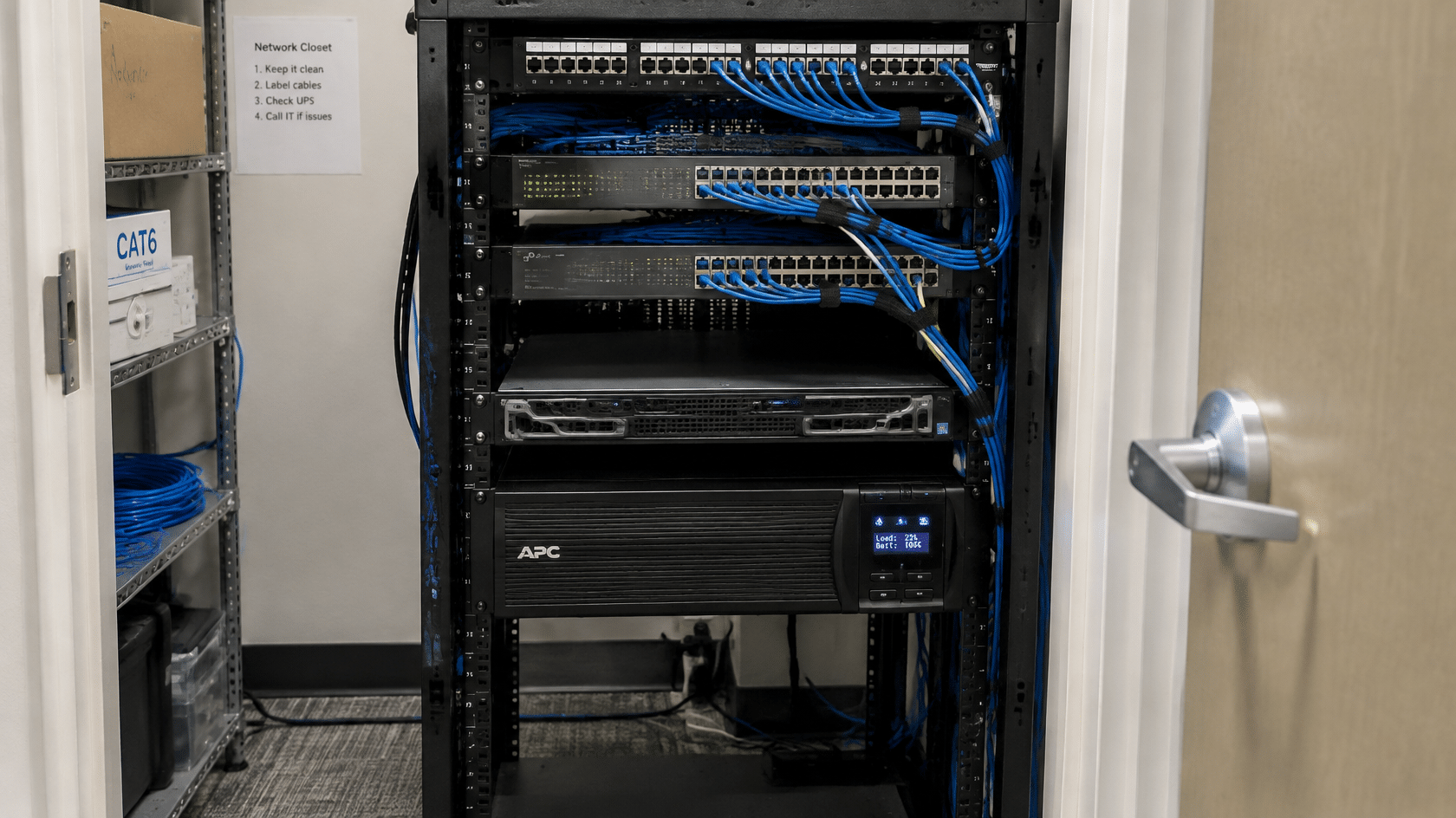 Small office server room representing mid-market businesses as the primary target of 2026 ransomware attacks